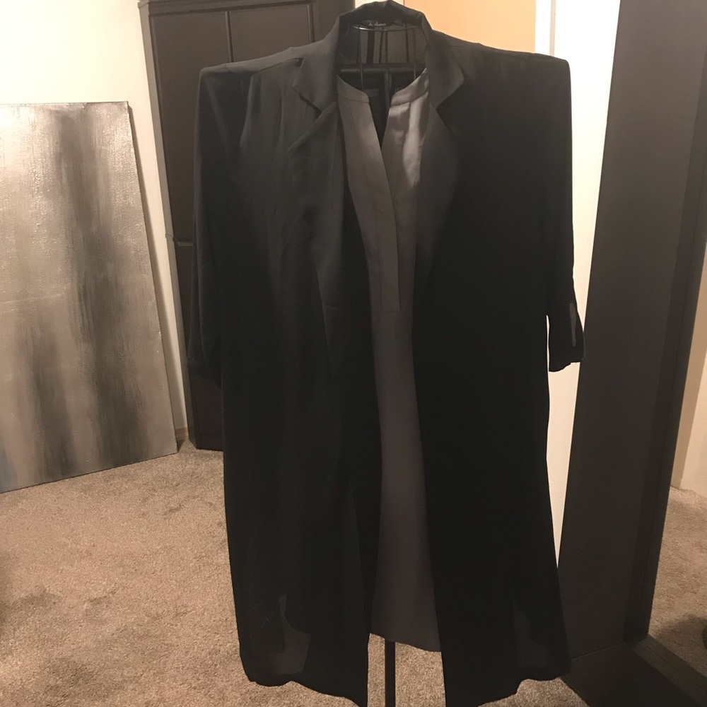 Sheer 3/4 sleeve blazer/duster
